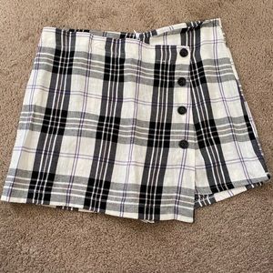 linen plaid skort - new with tags